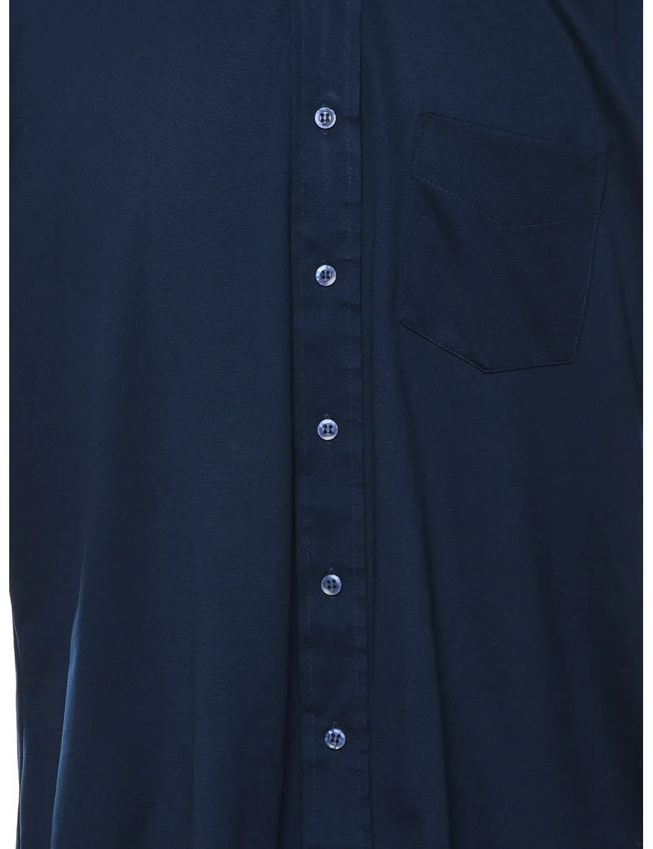 1970s Navy Short-Sleeve Shirt - M
