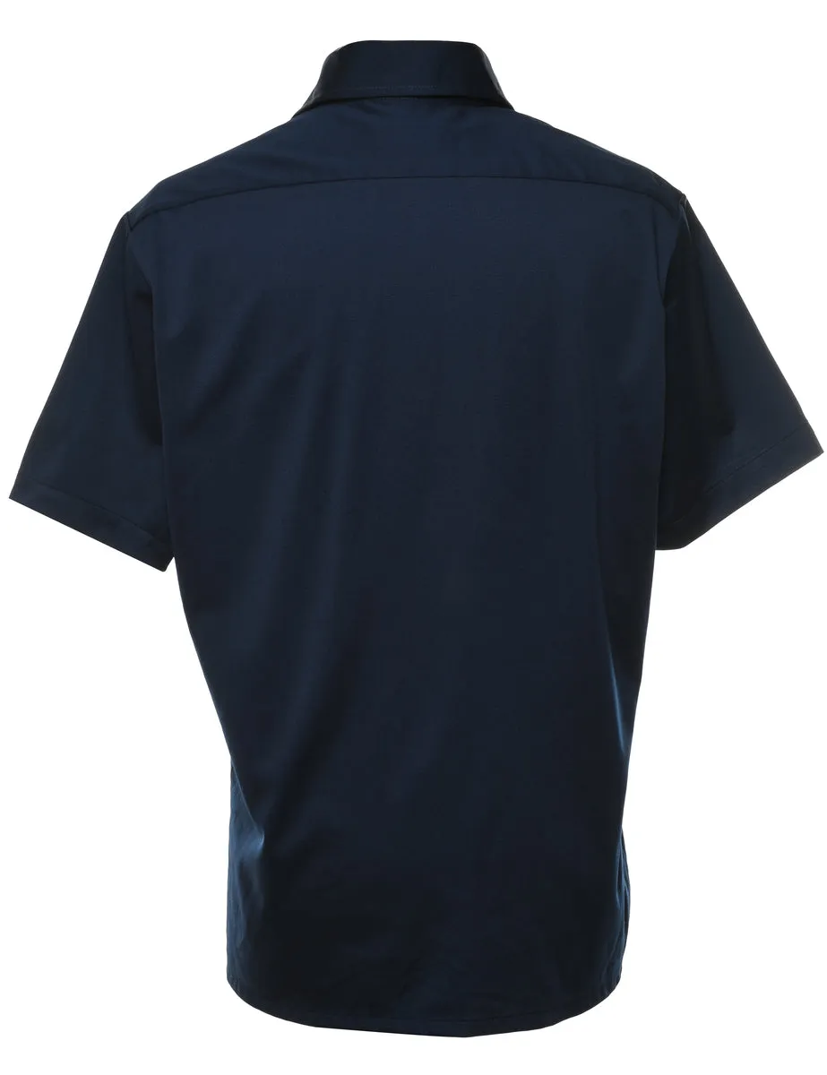 1970s Navy Short-Sleeve Shirt - M