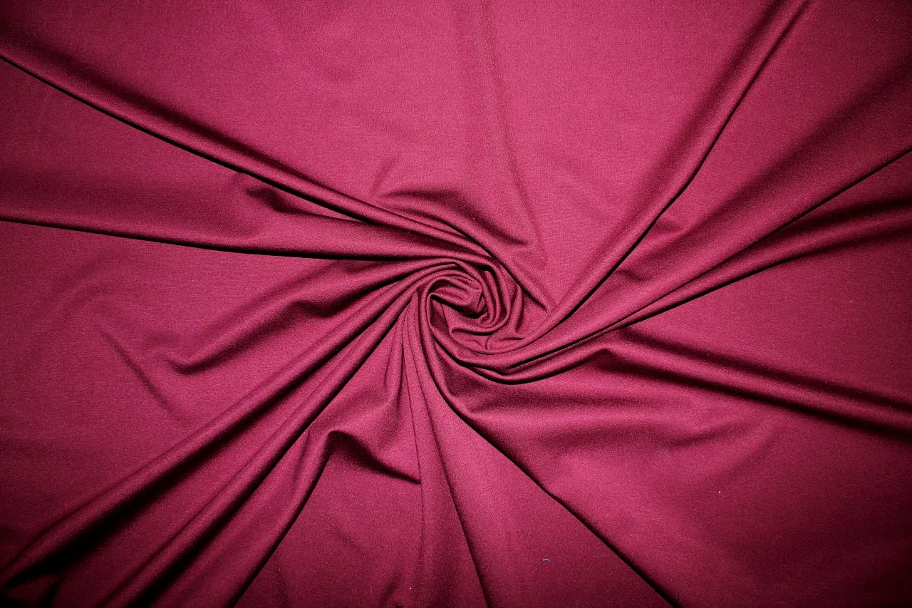 Almost 2 1/4 yards of Designer Rayon Double Knit - Red Red Wine
