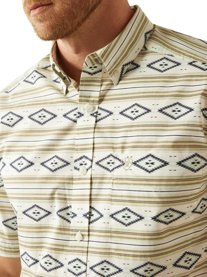 Ariat 10054816 Mens Christopher Classic Short Sleeve Shirt Mint