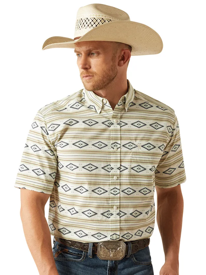 Ariat 10054816 Mens Christopher Classic Short Sleeve Shirt Mint