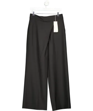 Arket Black Relaxed Wrap Wool Blend Trousers UK 8