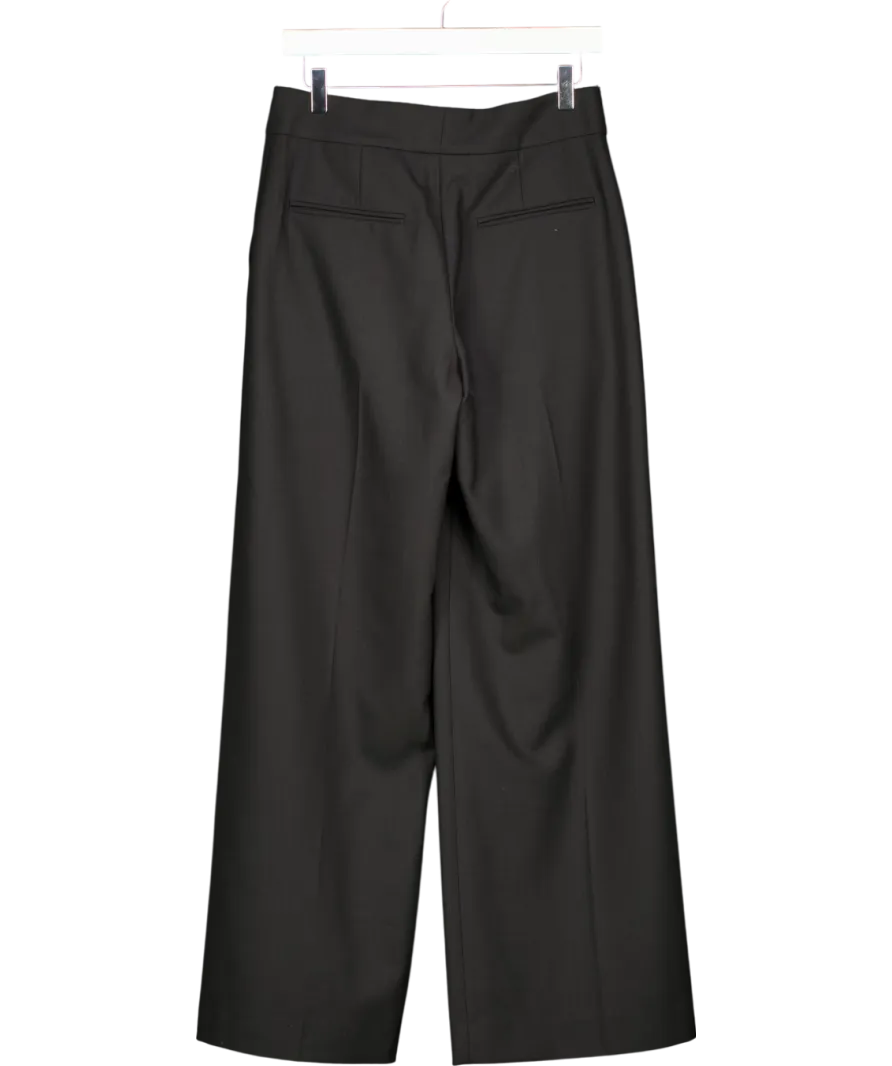 Arket Black Relaxed Wrap Wool Blend Trousers UK 8