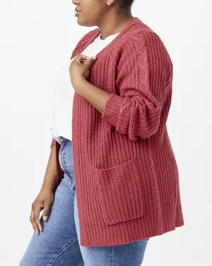 Aubrie Open-Front Sweater Cardigan | Mauve