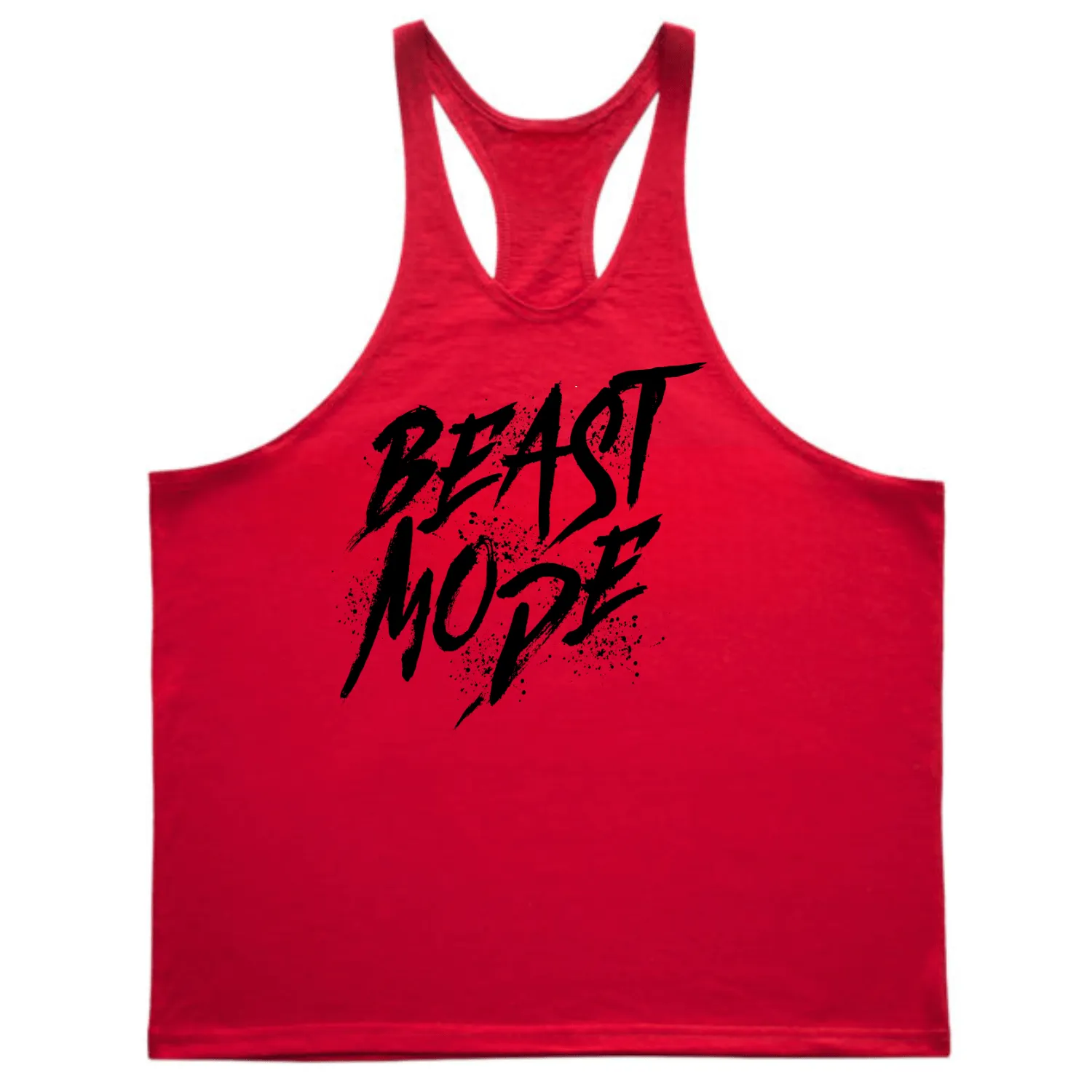 BEAST MODE Graphic GYM Stringer Tank Tops