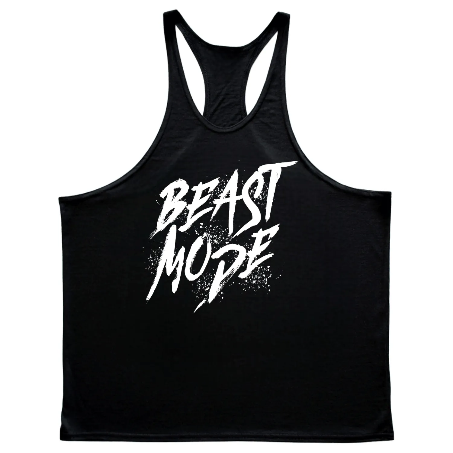BEAST MODE Graphic GYM Stringer Tank Tops