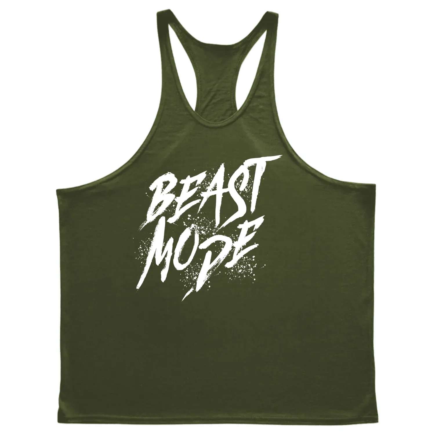 BEAST MODE Graphic GYM Stringer Tank Tops
