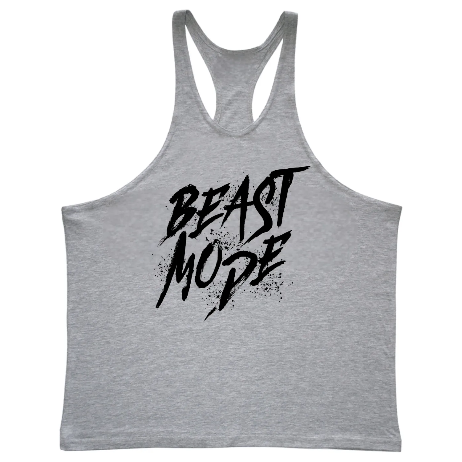 BEAST MODE Graphic GYM Stringer Tank Tops