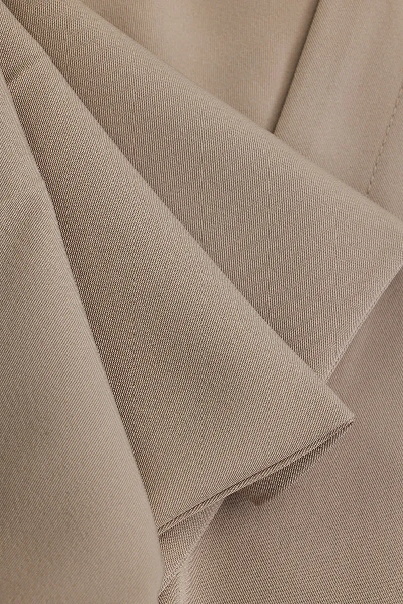 Beige Relaxed Fit Korean Trousers