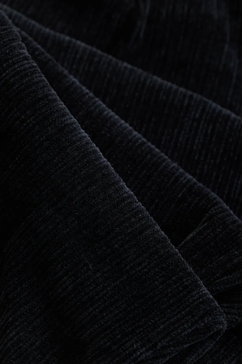 Black Corduroy Relaxed Fit Trousers
