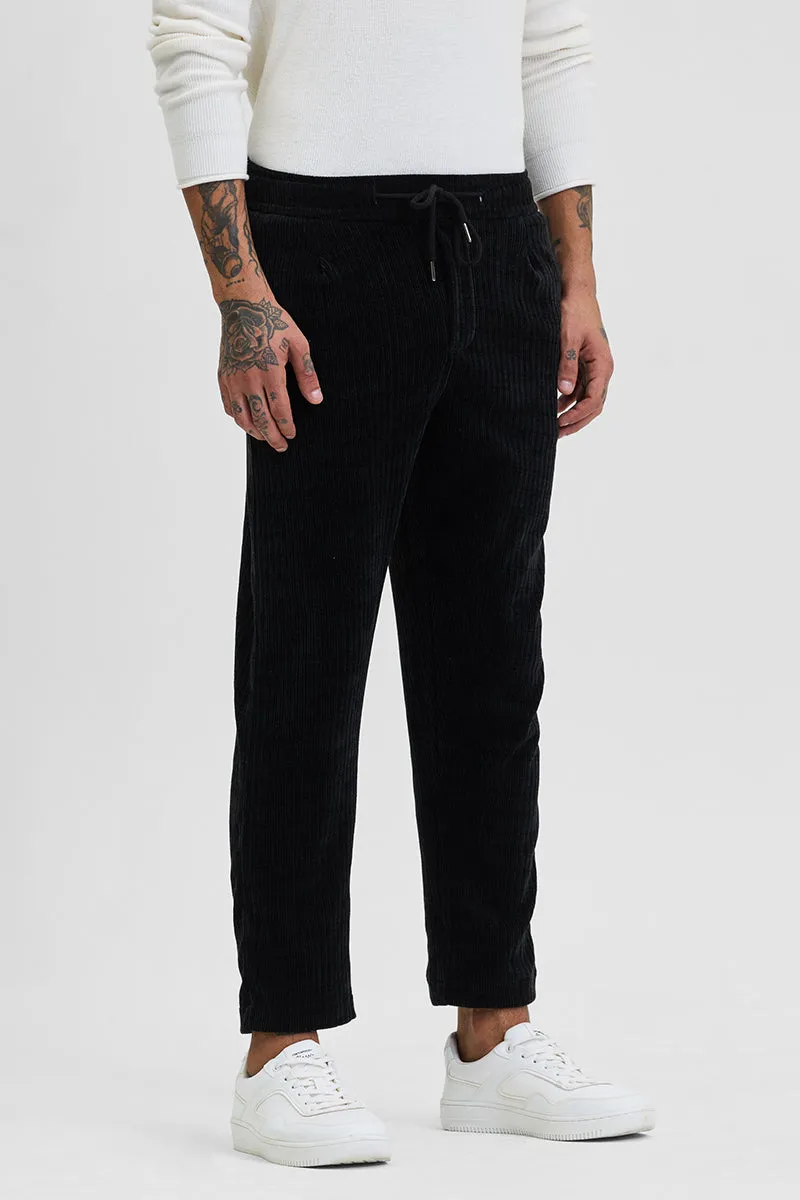 Black Corduroy Relaxed Fit Trousers