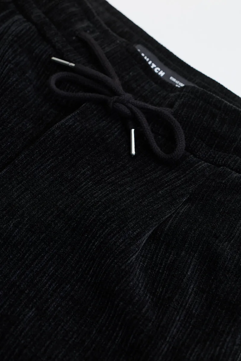Black Corduroy Relaxed Fit Trousers