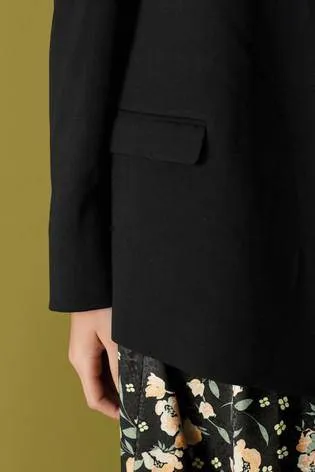 Black Relaxed Soft Crepe Blazer