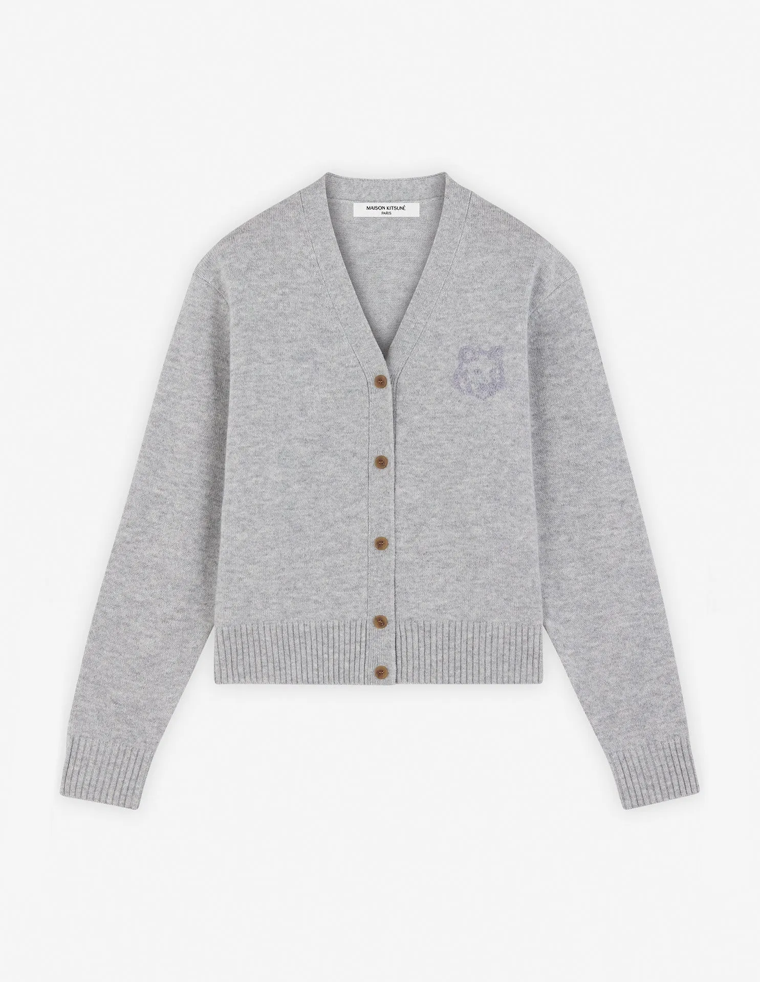 BOLD FOX HEAD EMBROIDERED CROPPED CARDIGAN