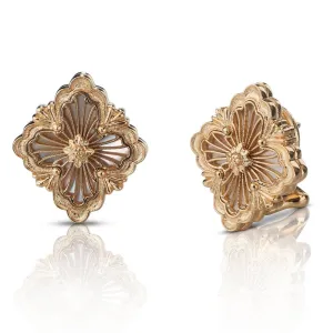 Buccellati - Opera Tulle - Button Earrings with White Mother of Pearl, 18k Yellow Gold