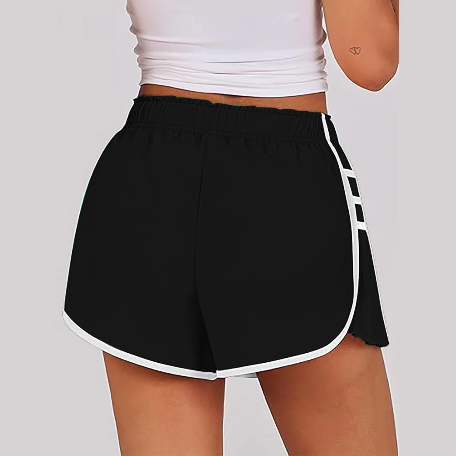 Casual Elastic High Waisted Wide Leg Shorts Summer Quick Dry Baggy Hem Skirt Shorts for Outdoor Athletic Running Sports