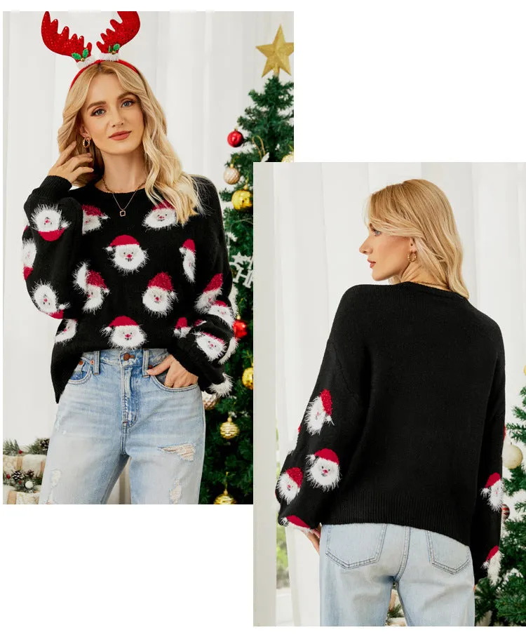 Christmas Santa Claus Pattern Pullover Sweaters Funny Ugly Christmas Sweater