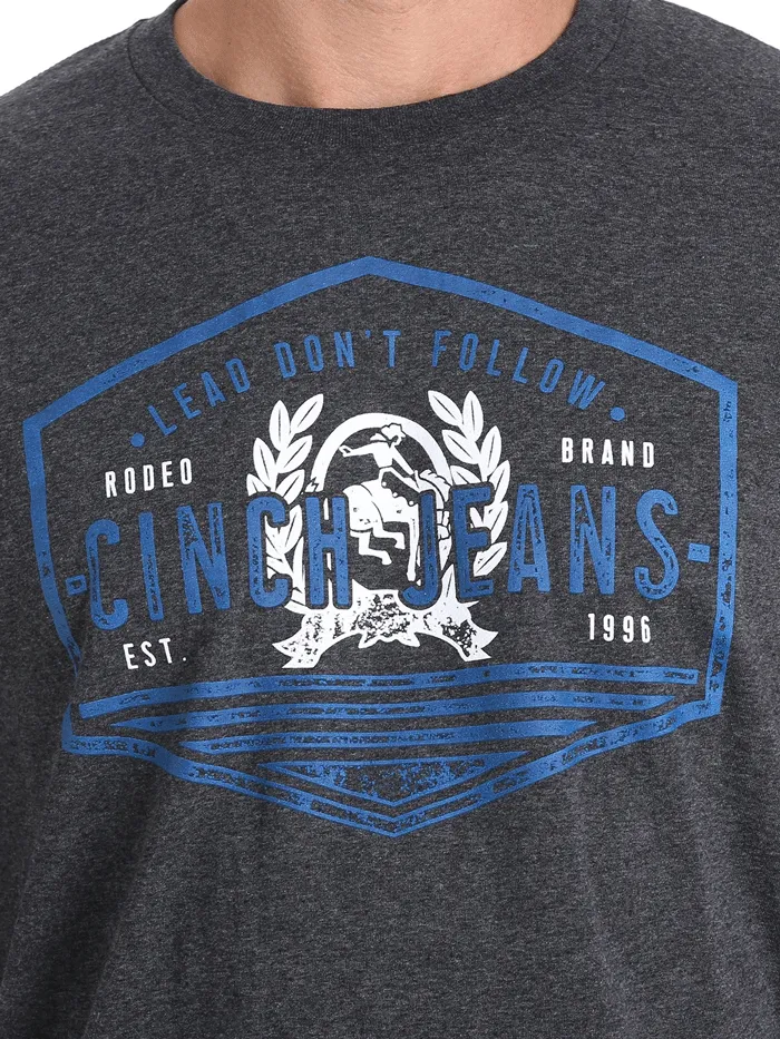 Cinch MTT1690374 Mens Classic Logo Tee Black Heather