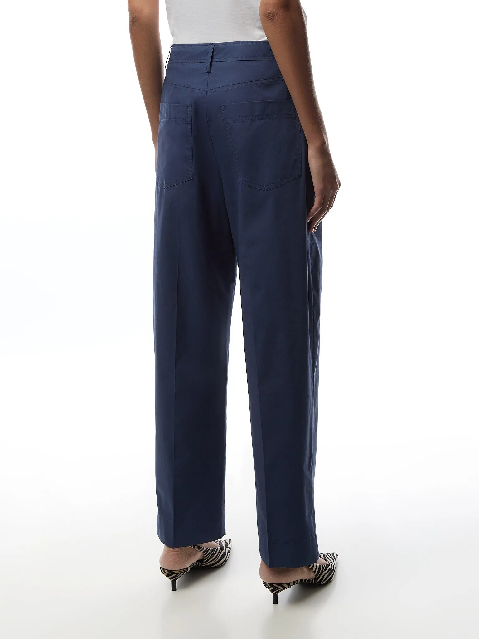 Colbert Poplin Relaxed Trouser Navy