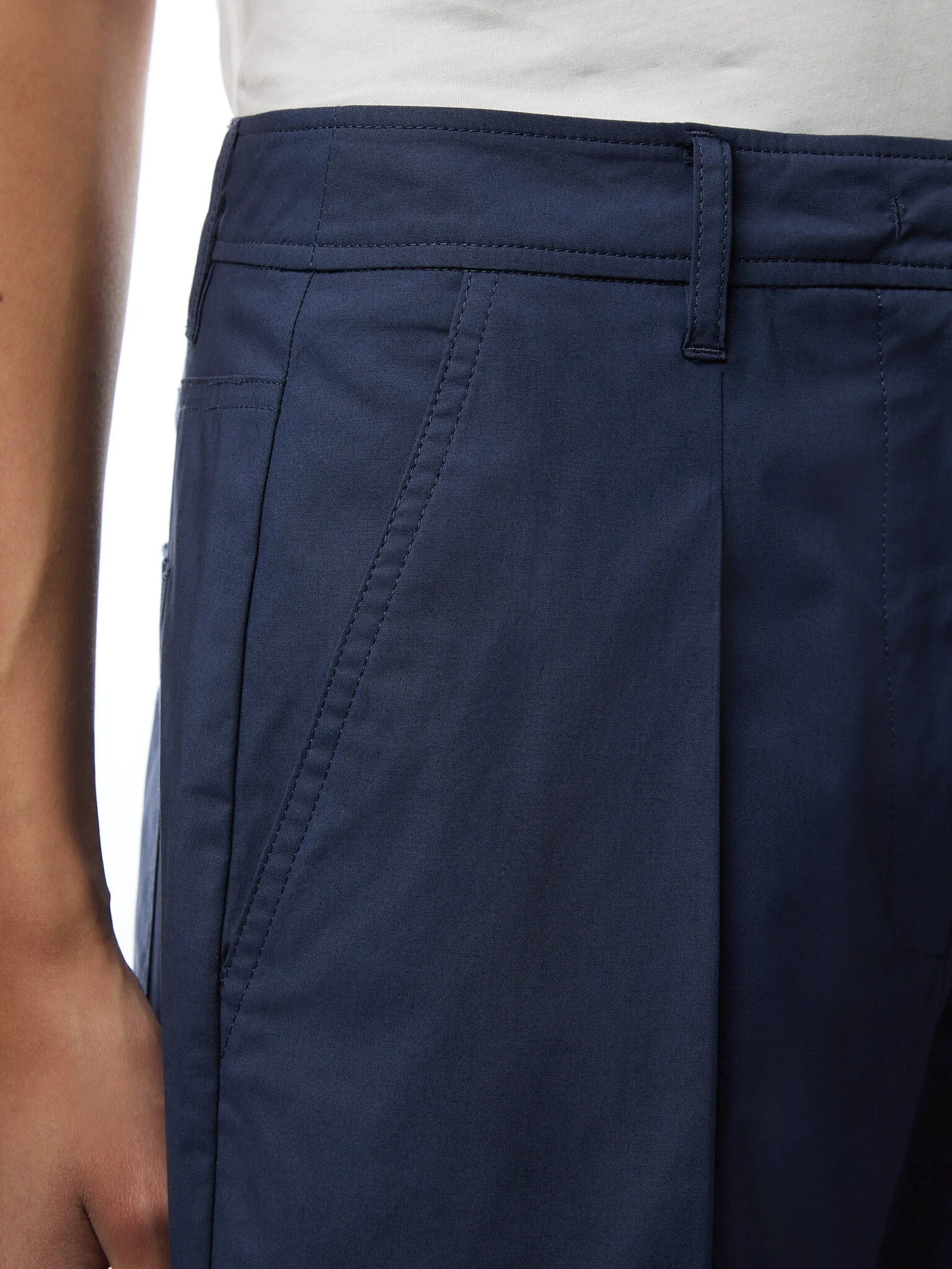Colbert Poplin Relaxed Trouser Navy
