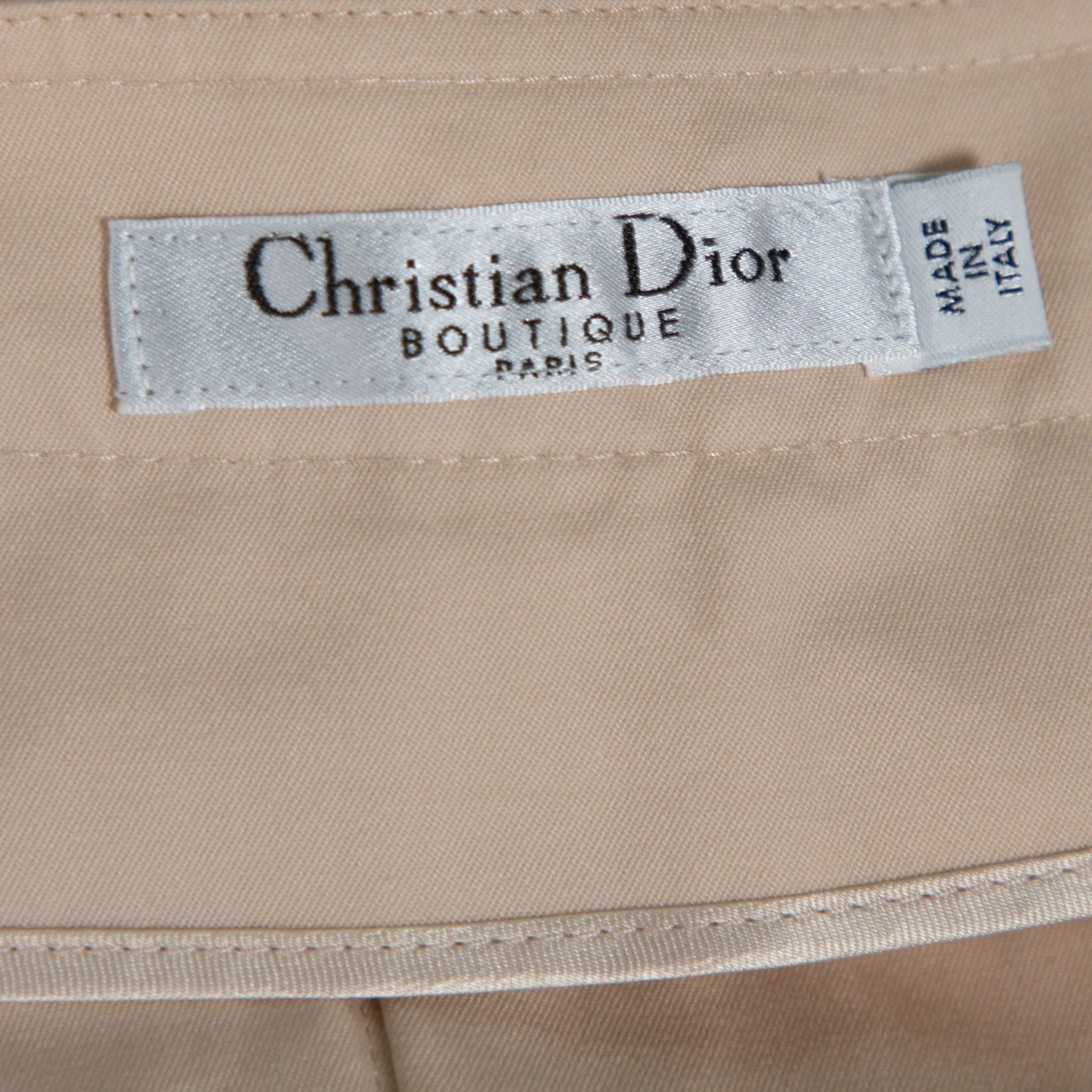 Dior Boutique Beige Cotton Cuffed Hem Pant