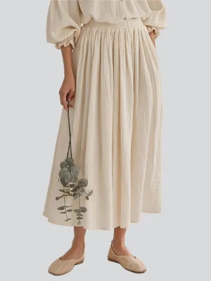 Elegant Cozy Solid Color A-Line Skirts for Ladies
