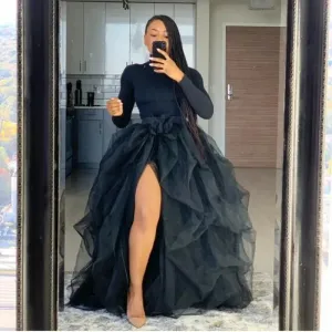 Elegant Tulle Tutu High Waist Party A-Line Puffy Skirt