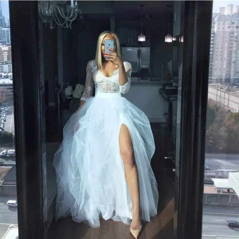 Elegant Tulle Tutu High Waist Party A-Line Puffy Skirt