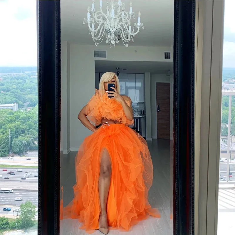 Elegant Tulle Tutu High Waist Party A-Line Puffy Skirt