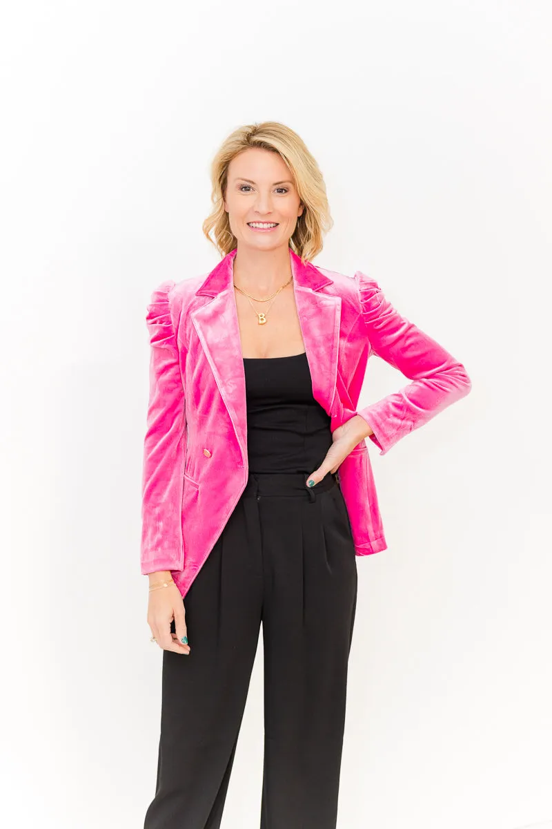FINAL SALE Bradshaw Blazer in Fuchsia Fedora