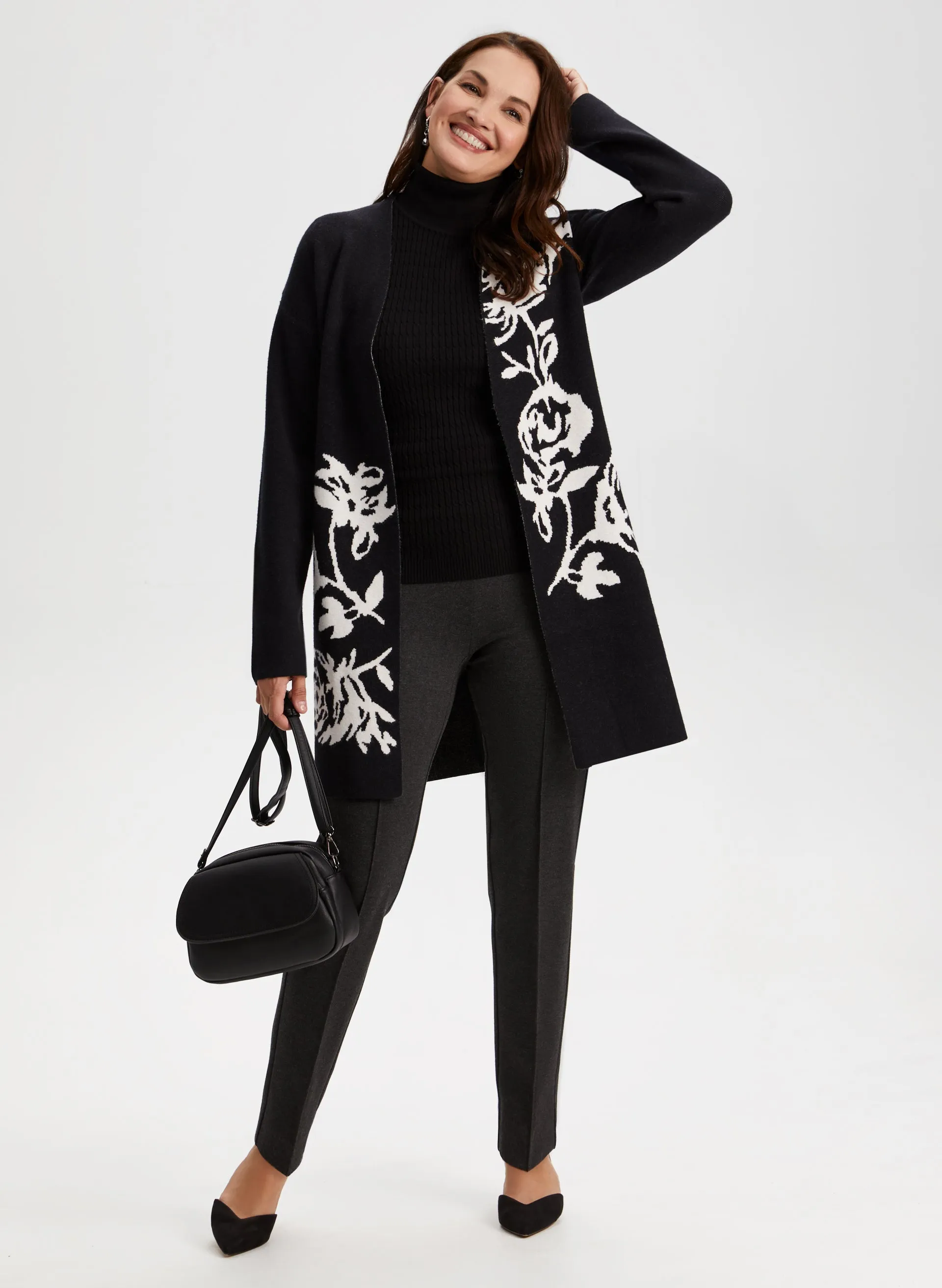 Floral Jacquard Cardigan