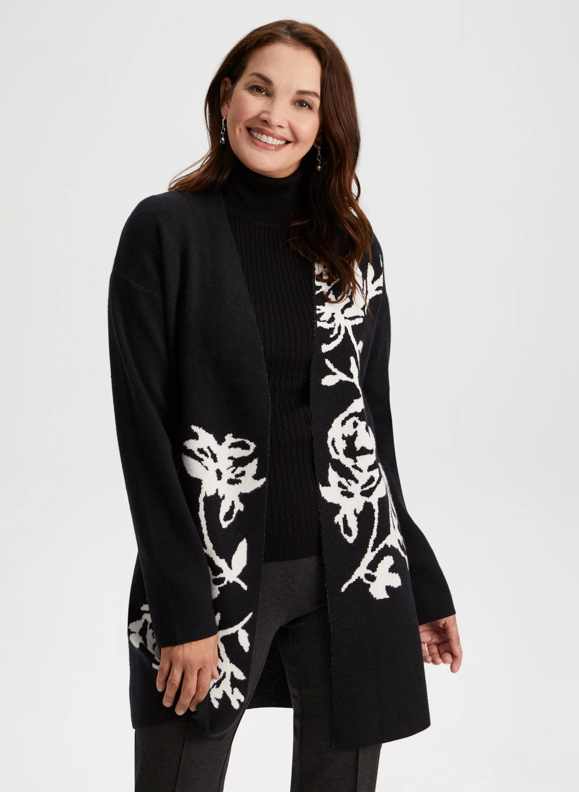 Floral Jacquard Cardigan