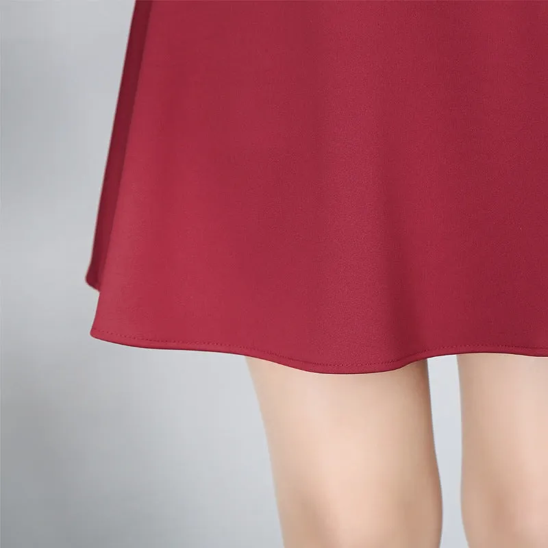 Four Seasons Flare Mid-Length Skirt Anti-Exposed A-Line Short Skirt