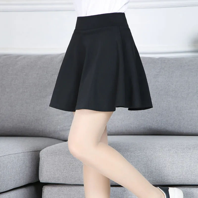 Four Seasons Flare Mid-Length Skirt Anti-Exposed A-Line Short Skirt