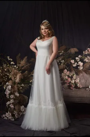 Fronted White Wedding Dress