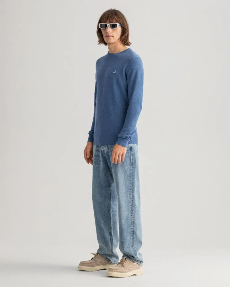 Gant Apparel Mens COTTON PIQUE C-NECK 906/DENIM BLUE MEL