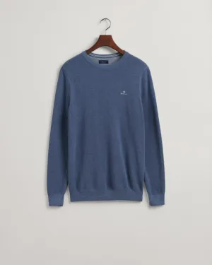 Gant Apparel Mens COTTON PIQUE C-NECK 906/DENIM BLUE MEL