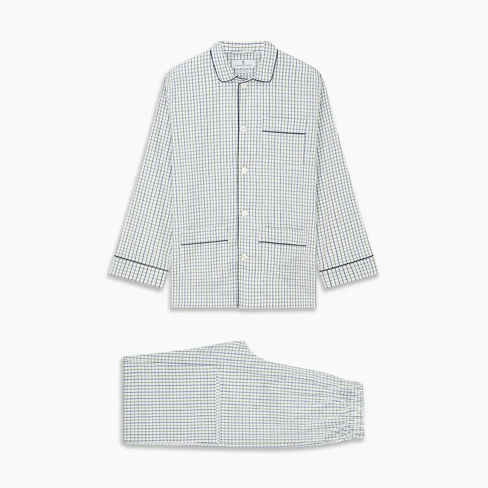 Green and Blue Check Cotton Hyde Pyjama Set