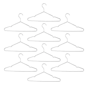 Harbour Housewares Metal Wire Clothes Hangers - Chrome - Pack of 10
