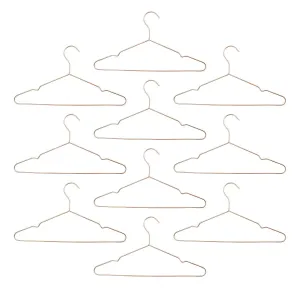 Harbour Housewares Metal Wire Clothes Hangers - Rose Gold - Pack of 10
