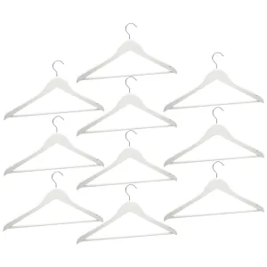 Harbour Housewares Wooden Clothes Hanger - White - Pack of 10