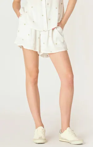 High Waisted Embroidered Shorts