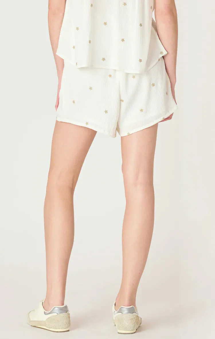 High Waisted Embroidered Shorts