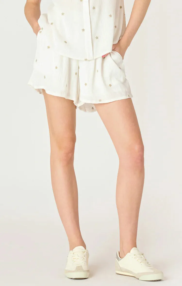 High Waisted Embroidered Shorts