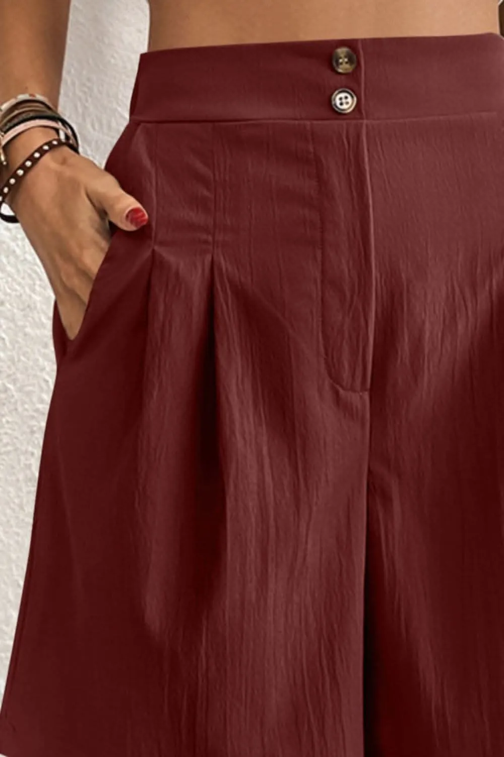High-waisted pocket shorts for women