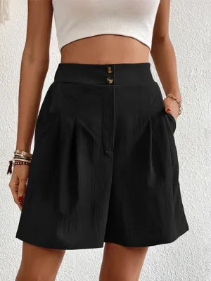 High-waisted pocket shorts for women
