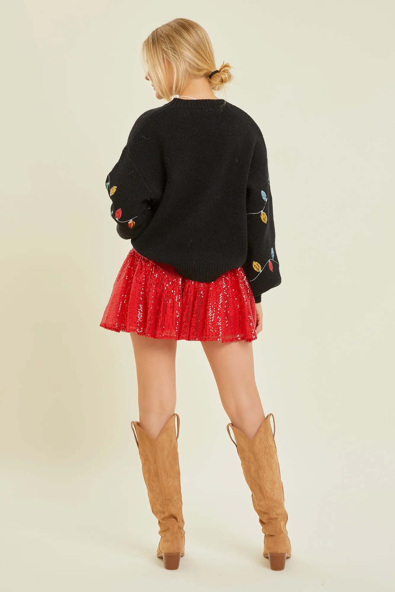 Holiday Lights Sweater - Black