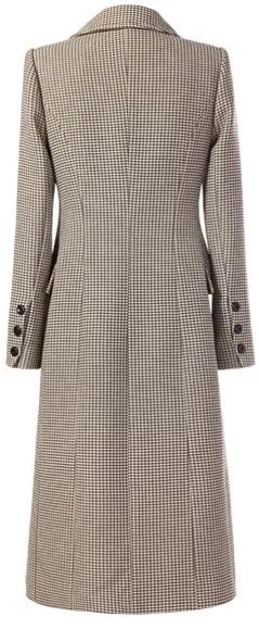 Houndstooth Double-Breasted Coat