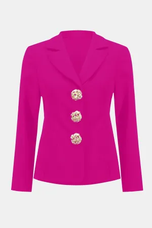 Joseph Ribkoff Pink Scuba Crepe Fitted Blazer