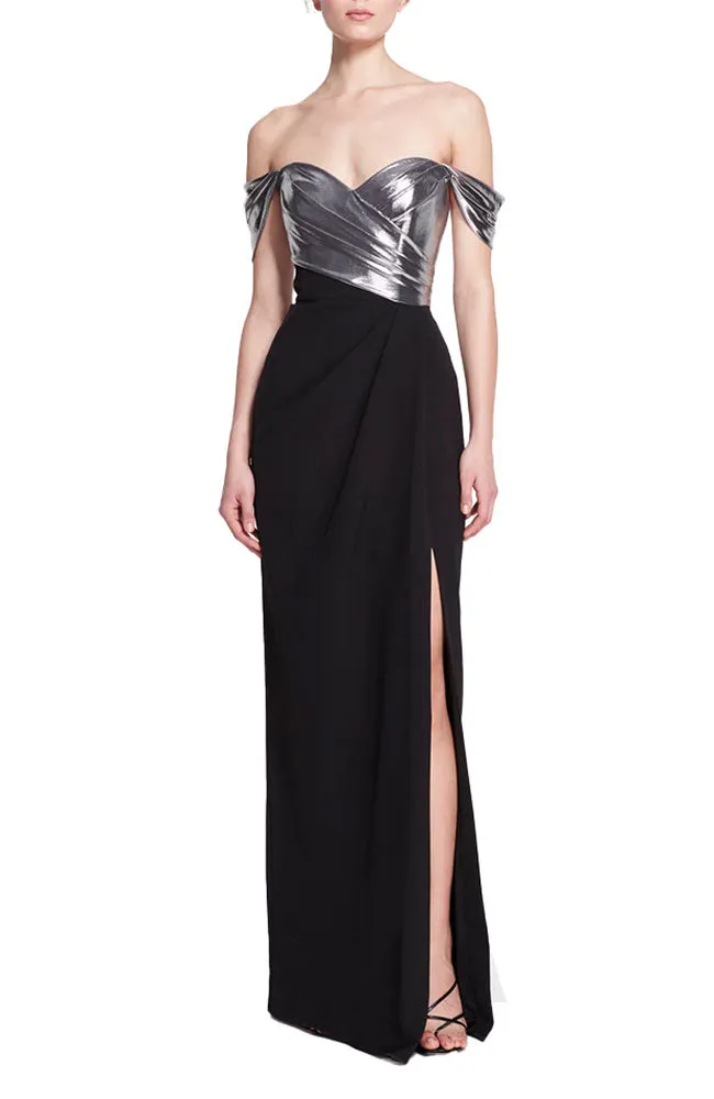Lame and Crepe Gown